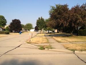 Water parched neighborhood